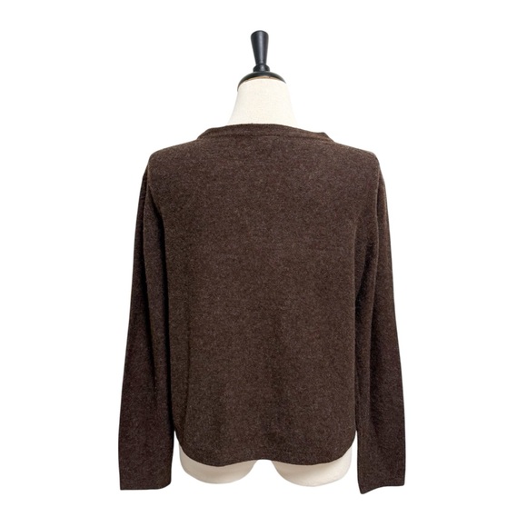 Sundance Brown Blue Snowflake Lambs Wool Blend Brushed Sweater XL *RUNS SMALL* - Picture 4 of 7